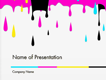 CMYK Ink Color Paint Presentation Template, Master Slide