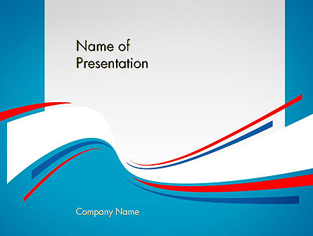 Blue, White and Red Curve Shapes PowerPoint Temaplte Presentation Template, Master Slide