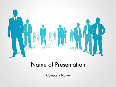 Silhouettes of Men in Suits and Ties Presentation Template, Master Slide