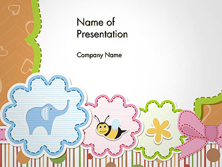 Cute Baby Shower Invitation Presentation Template, Master Slide