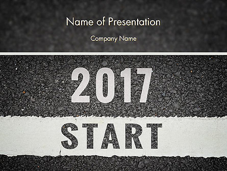 Message Start 2017 on Asphalt Road Presentation Template, Master Slide