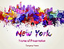 New York Skyline in Watercolor Splatters slide 1