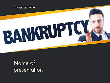 Businessman Pointing the Text Bankruptcy Presentation Template, Master Slide