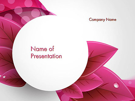 Leaves and Pink Wave Abstract Presentation Template, Master Slide