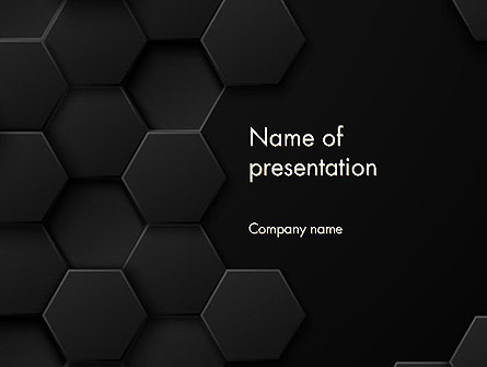 Black Hexagon Background Texture Presentation Template, Master Slide