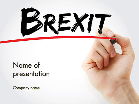Hand Writing Brexit with Marker Presentation Template, Master Slide