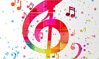 Falling Colorful Music Notes Presentation Template
