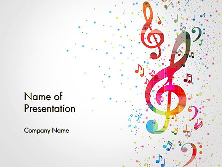 Falling Colorful Music Notes Presentation Template, Master Slide