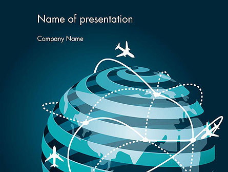 Airplane Connections Network Presentation Template, Master Slide