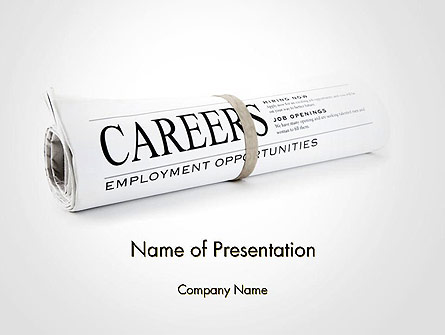Rolled Newspaper with Headline Careers Presentation Template, Master Slide
