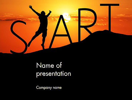 Start Concept on Sunset Silhouette Presentation Template, Master Slide