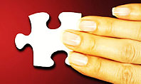 Woman Hands with Puzzle Pieces Presentation Template