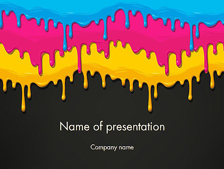 Dripping CMYK Paint Presentation Template, Master Slide