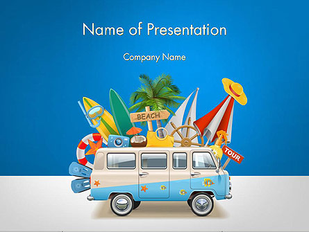 Bus Going to a Beach Presentation Template, Master Slide