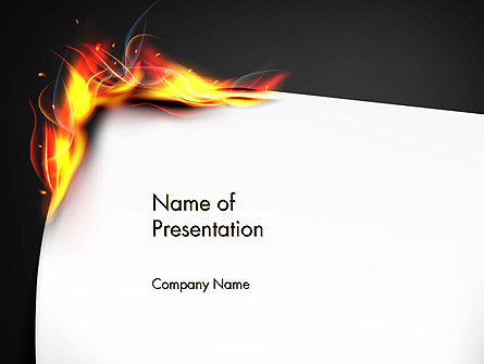 Burning Piece of Paper Presentation Template, Master Slide