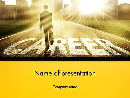 Businessman Walking on Great Career Path Presentation Template, Master Slide