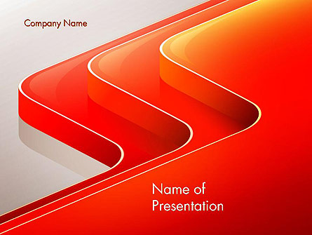 Abstract Glossy Red Orange Perspective Steps Presentation Template, Master Slide