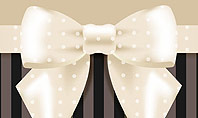 Ornate Beige Ribbon and Elegant Bow Presentation Template