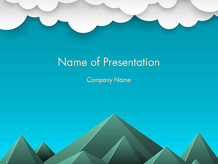 Mountains and Clouds Paper Art Style Presentation Template, Master Slide