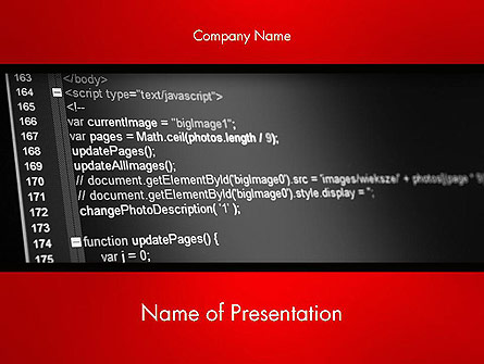 Javascript Code Lines Presentation Template, Master Slide