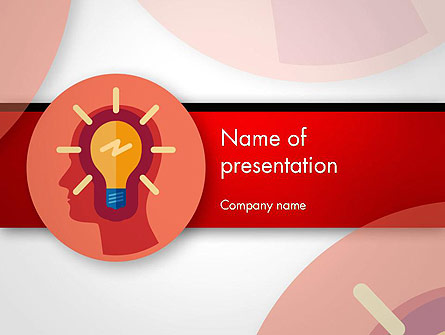 Bulb with Silhouette Human Head Presentation Template, Master Slide