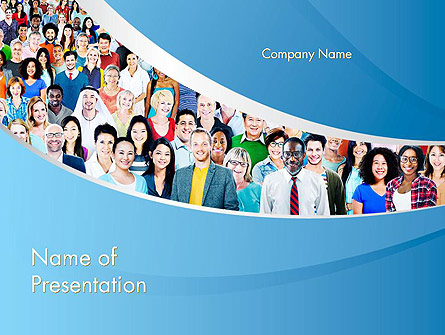 Group of Diverse Multiethnic Cheerful People Presentation Template, Master Slide