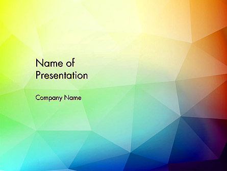 Polygonal Abstract Background with Rainbow Triangles Presentation Template, Master Slide