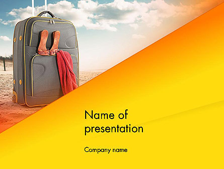 Suitcase on Beach Place Presentation Template, Master Slide