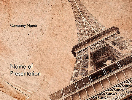 Eiffel Tower Vintage Postcard Style Presentation Template, Master Slide