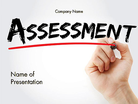 A Hand Writing 'Assessment' with Marker Presentation Template, Master Slide