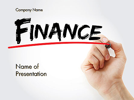 A Hand Writing 'Finance' with Marker Presentation Template, Master Slide