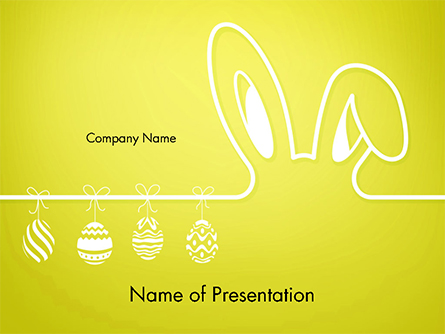 Happy Easter Background with Ears Rabbit and Eggs Presentation Template, Master Slide