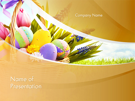 Basket with Easter Eggs Presentation Template, Master Slide