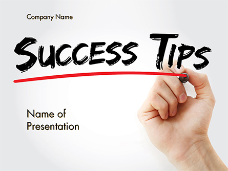 A Hand Writing 'Success Tips' with Marker Presentation Template, Master Slide