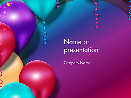 Colorful Balloon Party Presentation Template, Master Slide