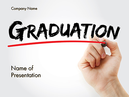 A Hand Writing 'Graduation' with Marker Presentation Template, Master Slide
