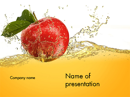 Apple With Juice Splash Presentation Template, Master Slide