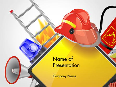 Fire Prevention Equipment Presentation Template, Master Slide