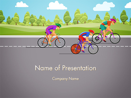 Bicycle Race Illustration Presentation Template, Master Slide