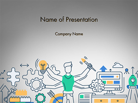 Creative Process Line Design Presentation Template, Master Slide