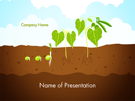 Peas Plant Growth Illustration Presentation Template, Master Slide