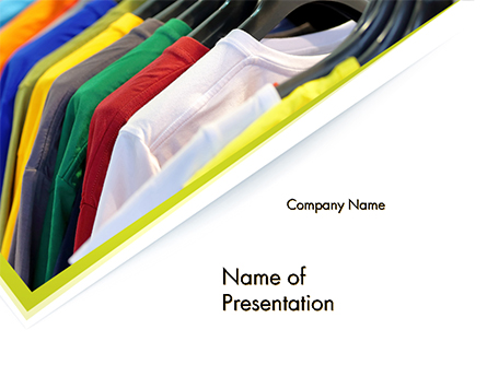 Row of T-shirts in Store Presentation Template, Master Slide