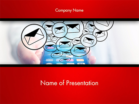 Man Checking Email in Smartphone Presentation Template, Master Slide