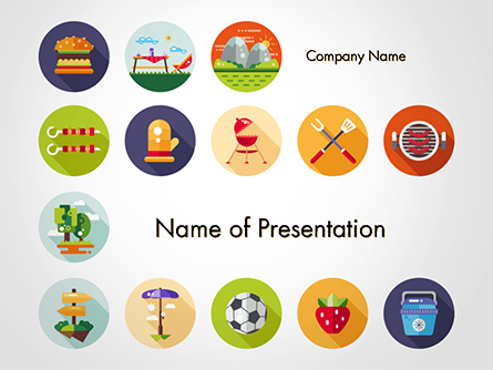 Barbecue and Picnic Icons Presentation Template, Master Slide