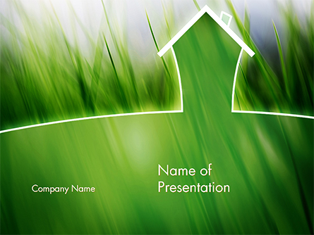 Green House Outline Presentation Template, Master Slide
