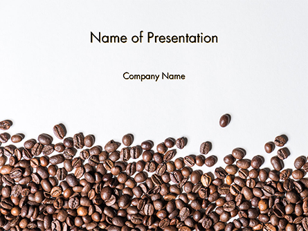 Scattered Coffee Beans Background Presentation Template, Master Slide