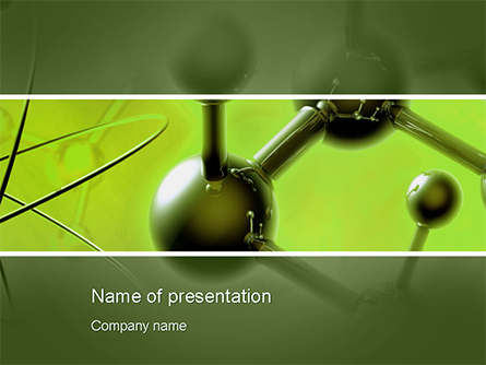 Molecular Lattice In Green Colors Presentation Template, Master Slide