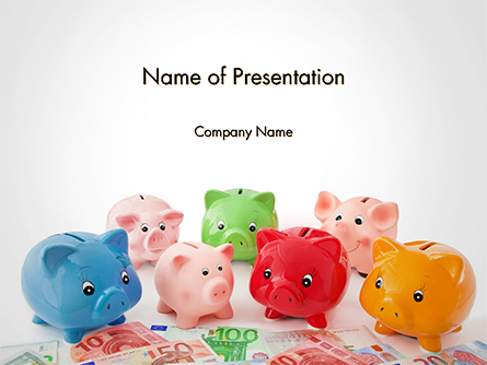 Colorful Piggy Banks Presentation Template, Master Slide