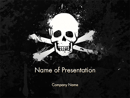 Pirate Flag Black Sails Presentation Template, Master Slide