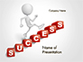 3D Person is Climbing Stairs Made of Cubes Lettering Success Word slide 1